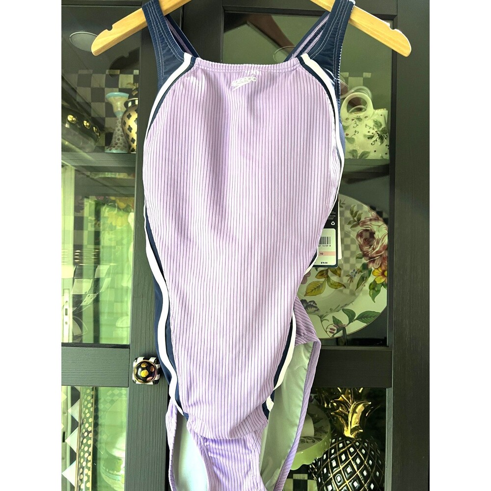 NWT Womens 10 Speedo Fairy Wren Rib Quantum Fusion Splice One Piece Swimsuit